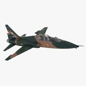 Trainer Jet Military T-38 Talon Camo Rigged for Cinema 4D 3D