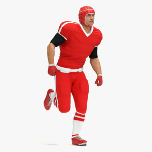 Uniform Football Player with Rugby Helmet Headguard Rigged for Cinema 4D 3D