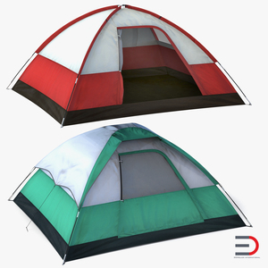 Camping Tents Set 3D