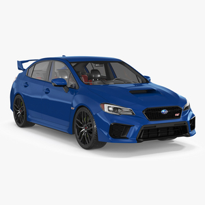 3D Subaru WRX STI 2021 Sedan Blue Simple Interior