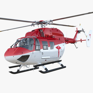 3D model Kawasaki BK 117 Air Ambulance Helicopter