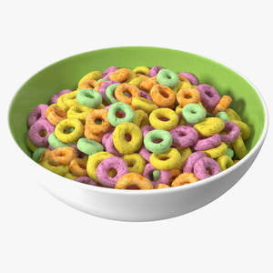 3D Colored Rings Breakfast model