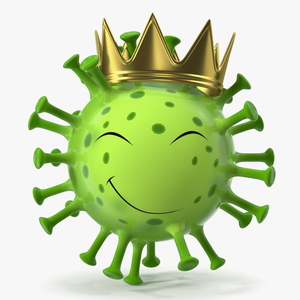 Covid Emoji with Crown 3D