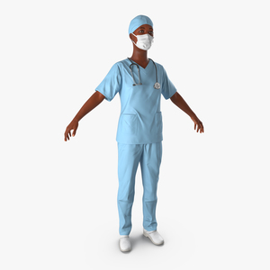 3D African American Female Surgeon