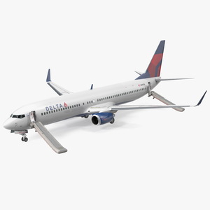 3D Boeing 737 900 ER Delta with Inflatable Evacuation Door Slide