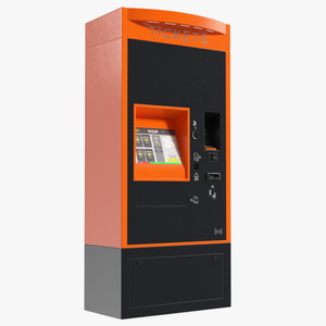 3D Ticket Vending Machine Orange ICA Traffic