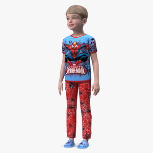 3D model Realistic Child Boy Home Style