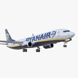 3D Boeing 737 900 ER Ryanair with Cabin