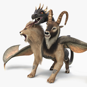 3D model Mythical Chimera with Fur