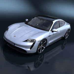 3D model Porsche Taycan Turbo S 2020 Silver Simplified