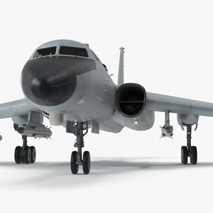 Xian H-6 China Strategic Bomber with Weapon Maritime Strike 3D model