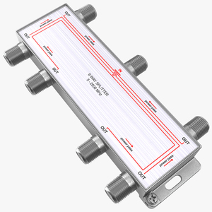 Coaxial Splitter F Type 6 Way 3D model