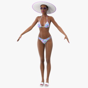 Light Skinned Bikini Girl T Pose 3D