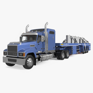 3D model Mack CHU613 Truck with Semi Trailer with Concrete Panel