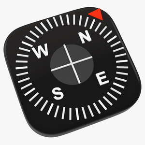 3D iPhone iOS Compass Icon model