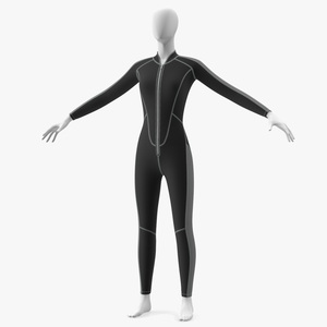 Woman Wetsuit Full Version Black 3D