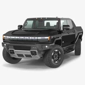 3D GMC Hummer EV Pickup Truck SUT Black Rigged model