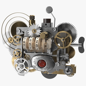 3D Clockwork Gear with Counter Mechanism Mixed model