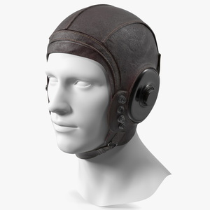 3D Retro Pilot Cap on Mannequin model