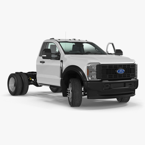 Ford Super Duty F-550 Lariat 2023 Bare Chassis White Rigged 3D model