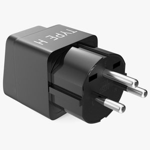 3D Electrical Plug Type H Adapter Black