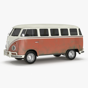 3D model Classic Volkswagen Type 2 Bus Simple Interior