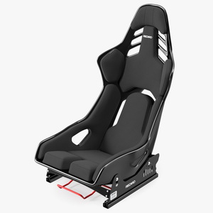 3D Black RECARO Podium CF Racing Seat on Sliding Mount