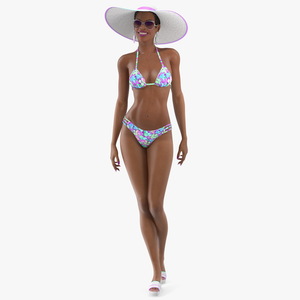 3D Light Skin Bikini Girl Standing Pose