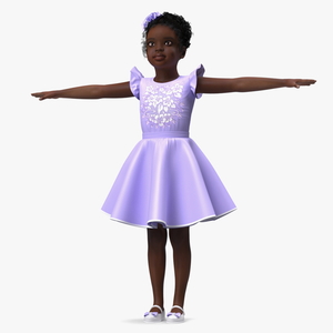 Black Child Girl Party Style Rigged for Modo 3D model