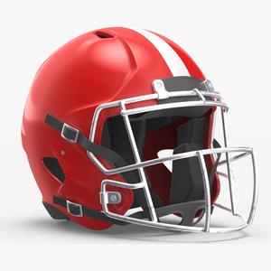 3D model Helmet Red American Football Player