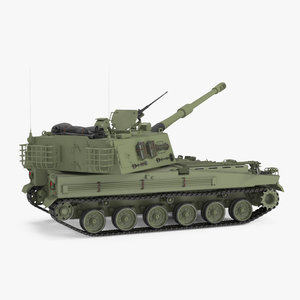 Self Propelled Artillery System Rigged for Cinema 4D 3D