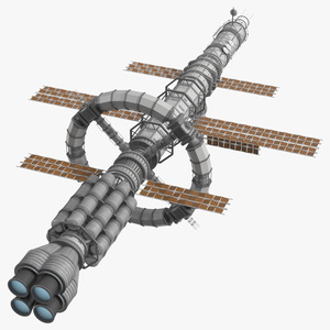 Spaceship Space Station White 3D model