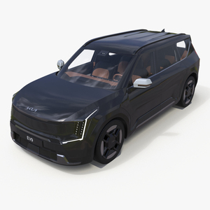 3D model KIA EV9 Luxury SUV Black Simplified