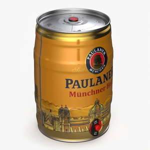 3D Paulaner Beer 5 Liter Barrel model