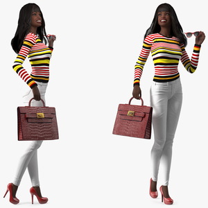 3D Fashionable Style Teenage Black Girl