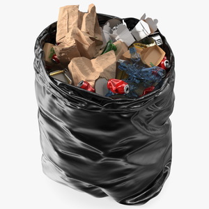 3D model Full Trash Bag Black