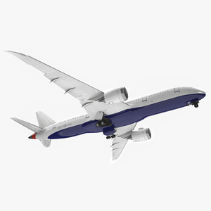 Commercial Jet Airliner Boeing 787-8 Rigged for Cinema 4D 3D