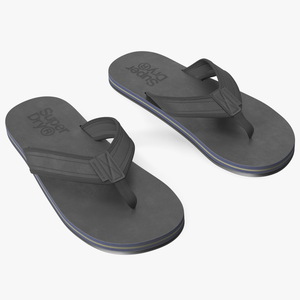 3D model Flip Flops Superdry Black