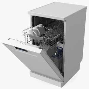 3D model Dishwasher Samsung With Dishes