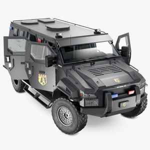 Armored SWAT Truck Pit-Bull VX Rigged 3D