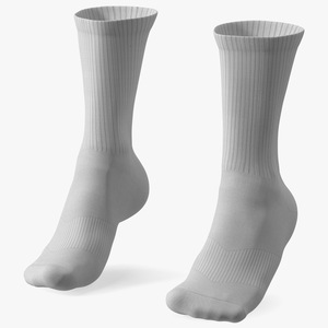 3D Long Socks Grey on The Foot Standing Toes