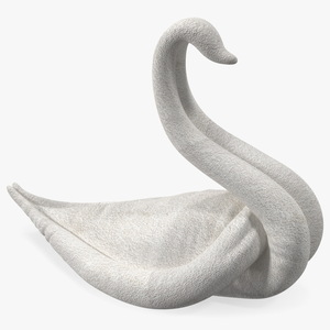 3D Art Towel Swan Folded Wings White model