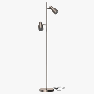 Metal Floor Lamp with Two Shades 3D