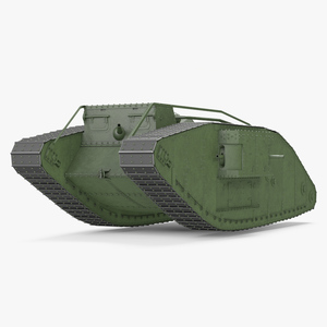 Tank MK 4 Female Green Rigged 3D model