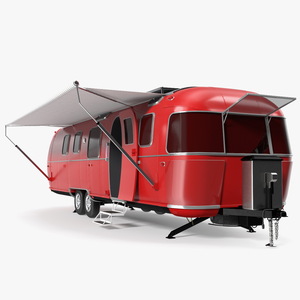 3D Classic Travel Trailer Red