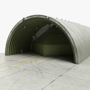 Hardened Aircraft Shelter Closed 3D