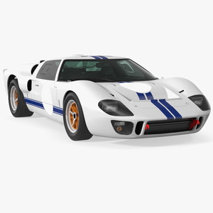 3D Classic Racing Car White Rigged