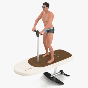 Man Rides a Flitescooter 3D model