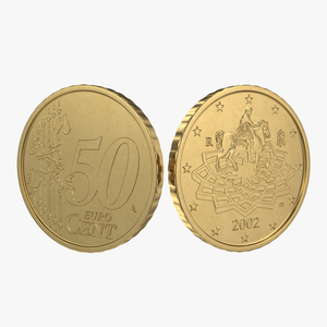 3D model Italian Euro Coin 50 Cent