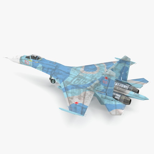 3D Su-27 Flanker Russian Fighter Aircraft Old Rigged for Cinema 4D model